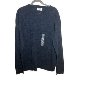 Old Navy Mens Navy Blue Crewneck Sweater L Soft Knit Fabric Long Sleeve NWT
